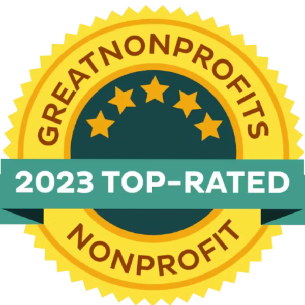 GreatNonProfits Top-Rated badge 2023